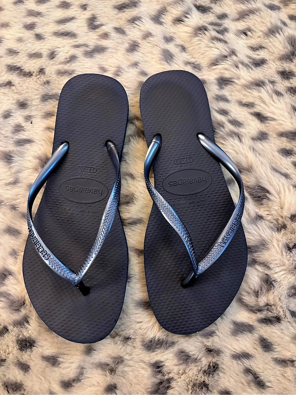 Havaianas Slim Flip Flops Thong Sandals Blue US 9-10